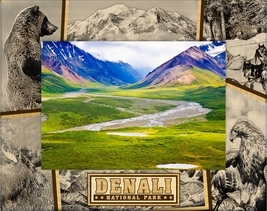 Denali National Park Alaska Laser Engraved Wood Picture Frame Landscape (3 x 5)  - £20.65 GBP