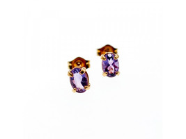 14K Yellow Gold Tourmaline Stud Earrings - $268.91