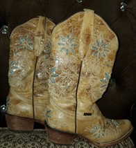 Cruzatta Boots Womens 12 W Brown Blue Leather  - £79.62 GBP