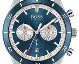 Hugo Boss Herrenuhr HB1513860, Quarz-Lederarmband, blaues Zifferblatt, 4... - £99.27 GBP