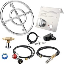 Uniflasy 12&quot; Fire Pit Ring Burner Kit, Stainless Steel Propane Gas Firepit Ring - $115.99