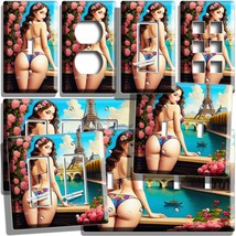 CUTE GIRL PARIS PINK FLOWERS EIFFEL TOWER LIGHT SWITCH OUTLET WALL PLATE... - $13.67 CAD+