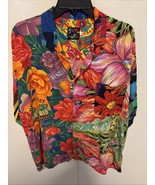 Vintage Jams World Hawaiian Shirt Mens XL Surf Line California Floral Rayon - €106,21 EUR