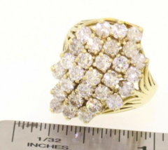 Enorme 2.50Ct Imitación Diamante Racimo 10K Oro Amarillo Chapado 925 Plata Ring - $88.05