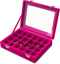 24 Grid Velvet Jewelry Box - $40.39