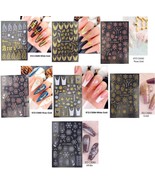 7 PCS Christmas Nail Stickers Decals 3D Gold White Snowflakes Nail Art S... - $17.64 CAD