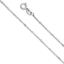Genuine 14k White Gold 0.9mm Thin Singapore Chain Necklace 16&quot; 18&quot; 20&quot; 22&quot; - $2,343.60 MXN+