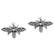 Buzzing Queen Bee Sterling Silver Post Stud Earrings - £8.75 GBP