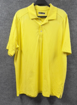 Callaway Polo Golf Shirt Mens Large Yellow 3 Button Top Short Sleeve Ath... - $17.51