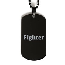 Motivational Metastatic Breast Cancer Black Dog Tag, Fighter, Inspirational Meta - £15.57 GBP