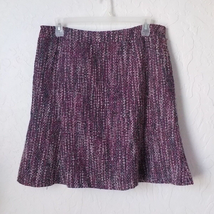 Axcess Liz Claiborne Purple Tweed Trumped Knee Length Skirt Women 16 Lined ZipUp - £13.39 GBP