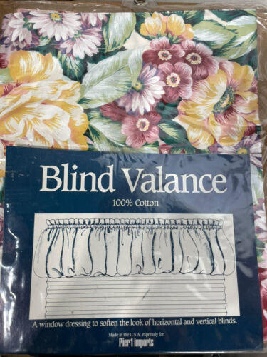 Vintage pier One 1 Imports window valance floral 14 x 47 in. - $24.74