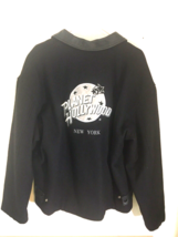 Planet Hollywood New York Jacket 1991 USA Black XL Wool Leather Embroide... - $110.29