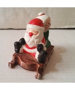 Vintage Frankel Santa Claus and Mrs Claus Sitting on Sled Christmas Figu... - £20.83 GBP