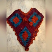 Hand crocheted poncho - £26.59 GBP