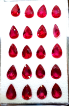 14.89ct, 20 Pc, 7x5 Natural Thai Ruby Gemstones Mild Heat Only Pear Shape Lot. - £12,390.01 GBP