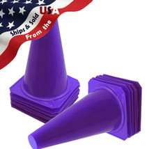 9&quot; Tall PURPLE CONES Sports Training Safety Cone Qty 12 - £26.73 GBP