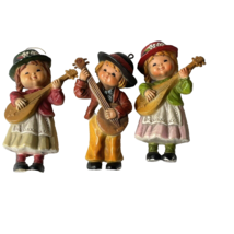 Bradford Novelty Ornaments Boy Gril Just For You Banjo Mandolin 80s Xmas Vintage - £16.96 GBP