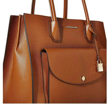 Michael Kors Mercer Luggage Brown Leather Extra Large Pocket Tote Bagnwt! - £185.84 GBP