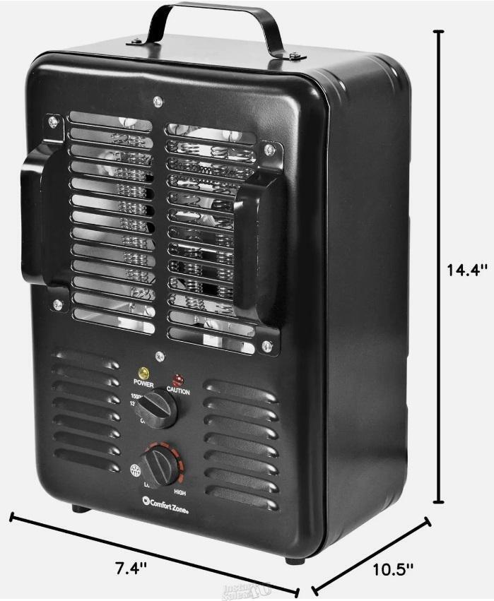 Comfort Zone 1,500-Watt Milk House Style Fan Electric Portable Heater CZ... - $32.29