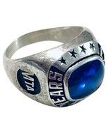 STERLING SILVER SAFE DRIVER AWARD MTA ERP BLUE STONE RING Size 11 - $350.00