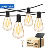 100Ft Solar Outdoor String Lights, with 24 Edison Vintage Shatterproof B... - $1,099.11 MXN