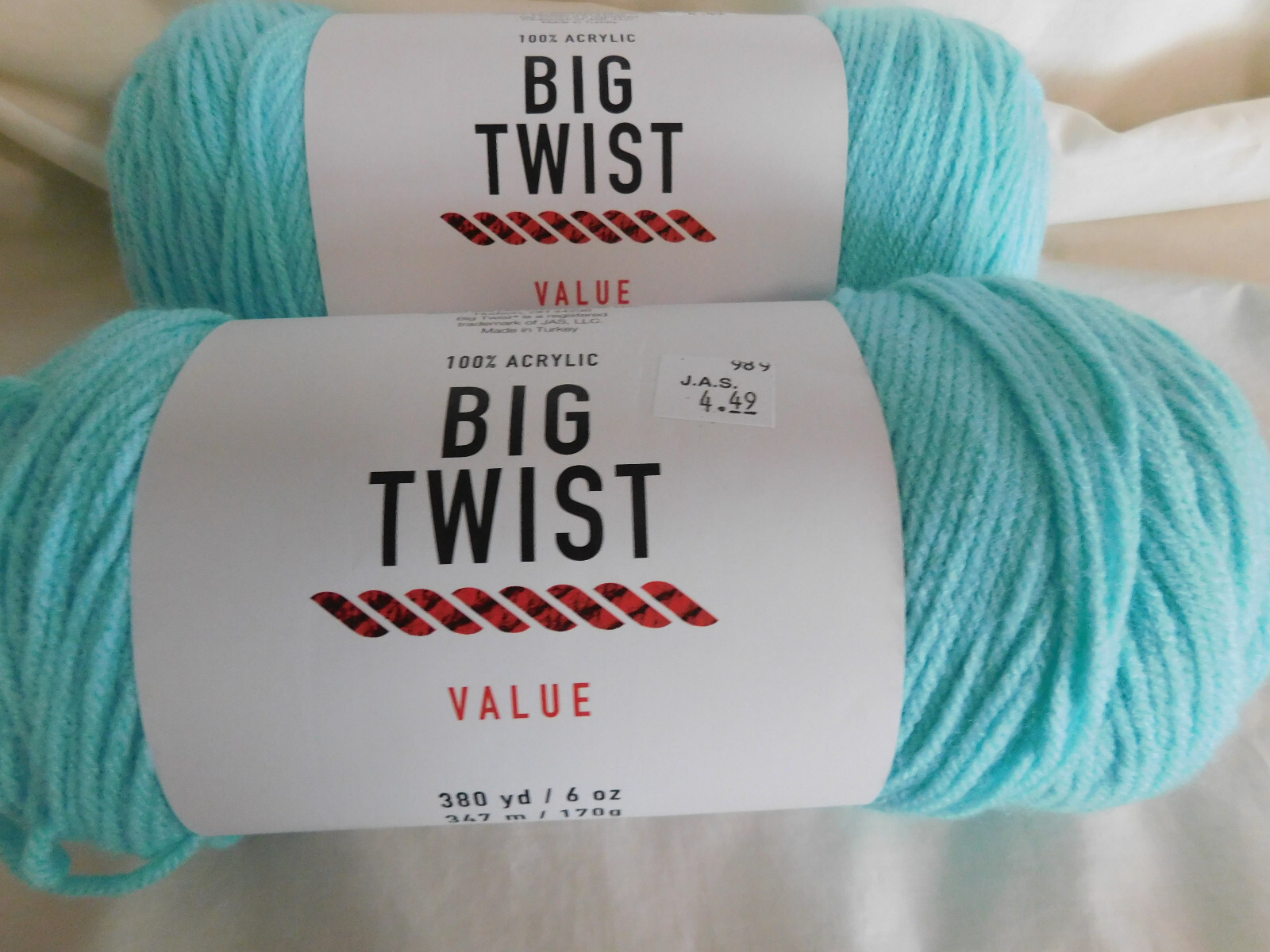 Big Twist Value lot of 2 Aqua Dye Lot 650102 - $12.99