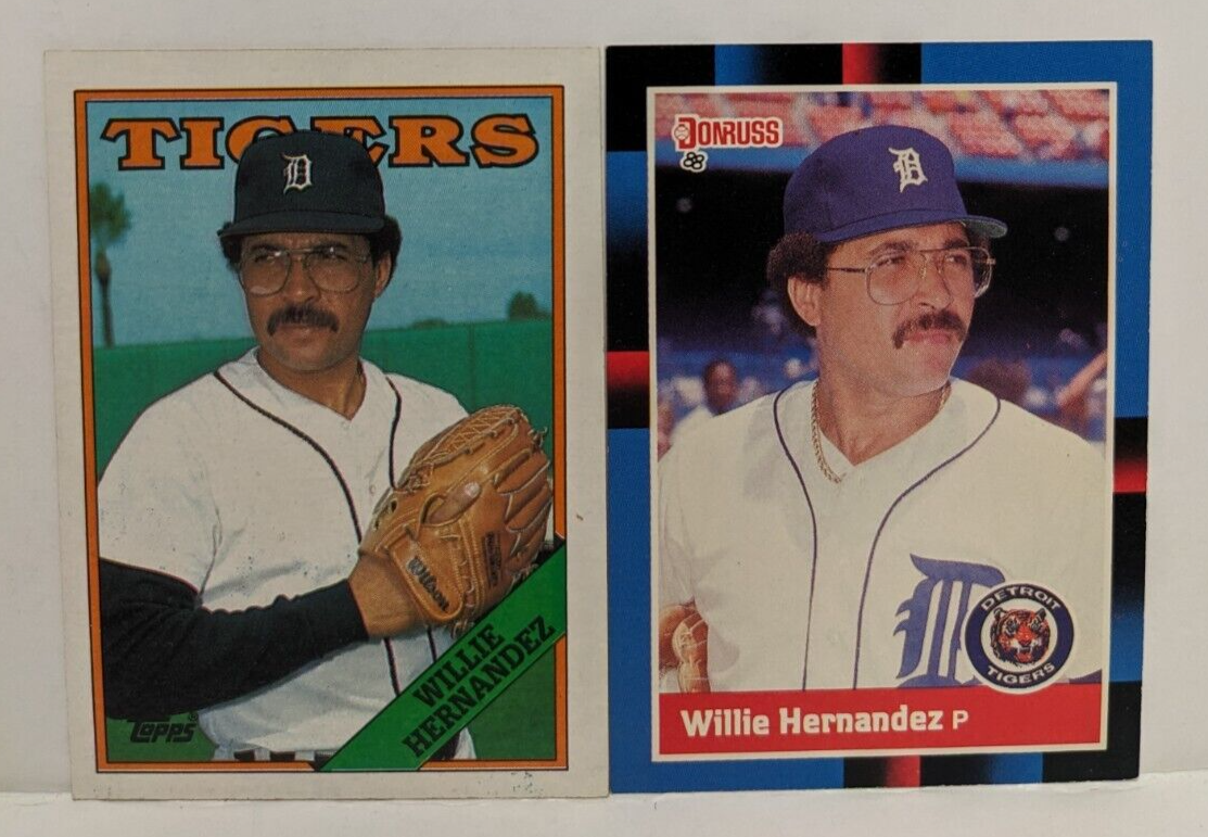 Primary image for 1988 Topps DonRuss Willie Hernandez Detroit Tigers Baseball Card 713, 398 - Lot