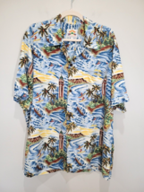 Pineapple Juice Shirt Men L Short Sleeve Relaxed Fit Hawaiian Cotton But... - $20.85