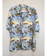 Pineapple Juice Shirt Men L Short Sleeve Relaxed Fit Hawaiian Cotton But... - €18,17 EUR