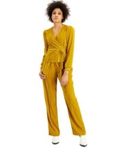 Leyden Womens Velvet Wrap Top Size X-Large Color Gold - £77.87 GBP