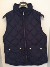 J.CREW WOMEN&#39;S BLUE QUILTED DOWN FILLED PUFFER Large VEST U - $18.12