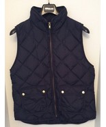 J.CREW WOMEN&#39;S BLUE QUILTED DOWN FILLED PUFFER Large VEST U - $18.12