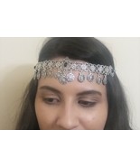 Eternity Forehead Flowery Silver Plated Drop, Armenian Headpieces Drop - $78.65 CAD