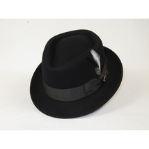 Bruno Capelo Hat Wool Fedora Diamond Crown Santana Stingy Brim SA200 Black image 3