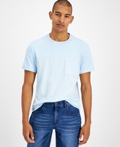 International Concepts Mens Pieced Pocket T-Shirt in Cool Blue-XS - £12.02 GBP