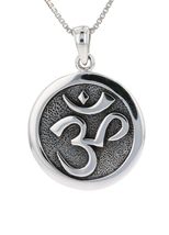 Jewelry Trends Chakra Yoga Om Hindu Meditation Symbol Ohm Round Sterling... - £44.46 GBP