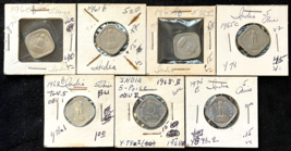 (7) 1960 B- 1974 B India Republic 5 Naye Paise Coin Lot Bombay &amp; Calcutta Mints - £11.68 GBP