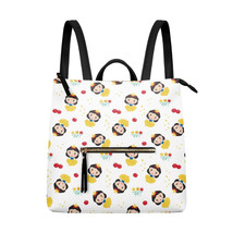 Cute Princess Snow White Floral PU Leather Leisure Backpack Daypack Handbag - £29.56 GBP