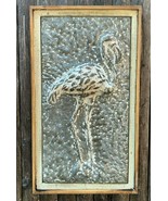 Washboard Galvanized Steel Flamingo Wall Sculpture Florida Keys Beach House Art - $35.00