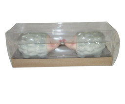Salt Pepper Shakers Kissing Hedgehog Gray Ceramic Sealed Boxed - $11.87