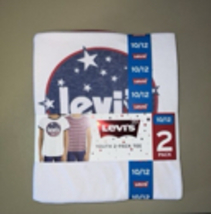 Levi’s Youth 2-Pack Tee Girls Size 10/12 Patriotic Red,White,Blue - £15.55 GBP