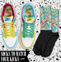 ABSTRACT Socks for N Dunk Low Free.99 White Multi Shirt Candy Land  - £16.28 GBP