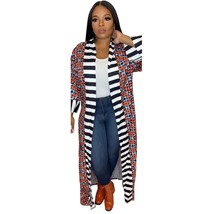 Y lady fashion o neck long sleeve striped special design women coat casual lady fashion thumb200