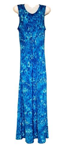 Primary image for My Michelle Women's Turquoise Chiffon Maxi Sheath Dress Sheer Floral Print 5/6