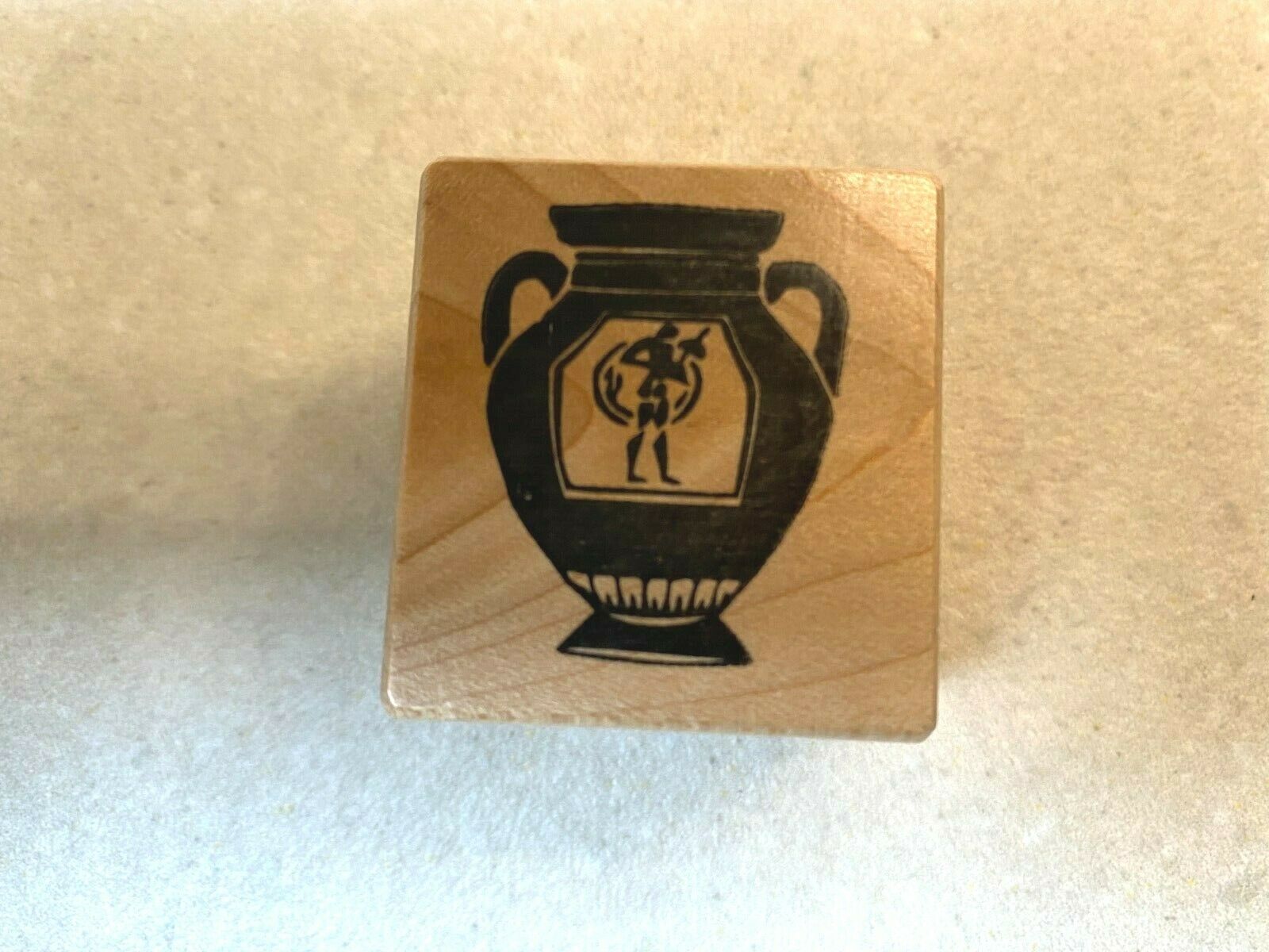 MOUNTED WOOD RUBBER CRAFT STAMPS YOUR CHOICE MASK, WATERING CAN, AZTEC BOWL Item image 7