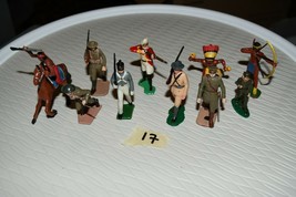 LOT 10 MARX VARIOUS SOLDIER INDIAN BRAVE FIGURES Rare #17 - $51.15