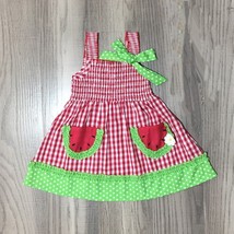 NEW Boutique Watermelon Red Plaid Smocked Sleeveless Dress - £8.79 GBP