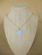 Adorable vintage blue acryllic abstract chick pendant on silver tone chain - $10.00