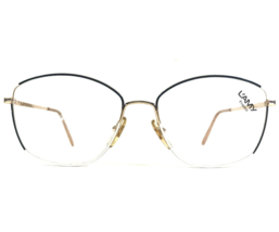 Vintage L&#39;Amy Eyeglasses Frames BRITT Blue White Gold Square Oversized 56-17-135 - £36.65 GBP